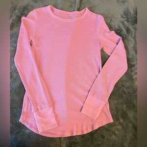 Aerie Pink Ribbed Long Sleeve Top